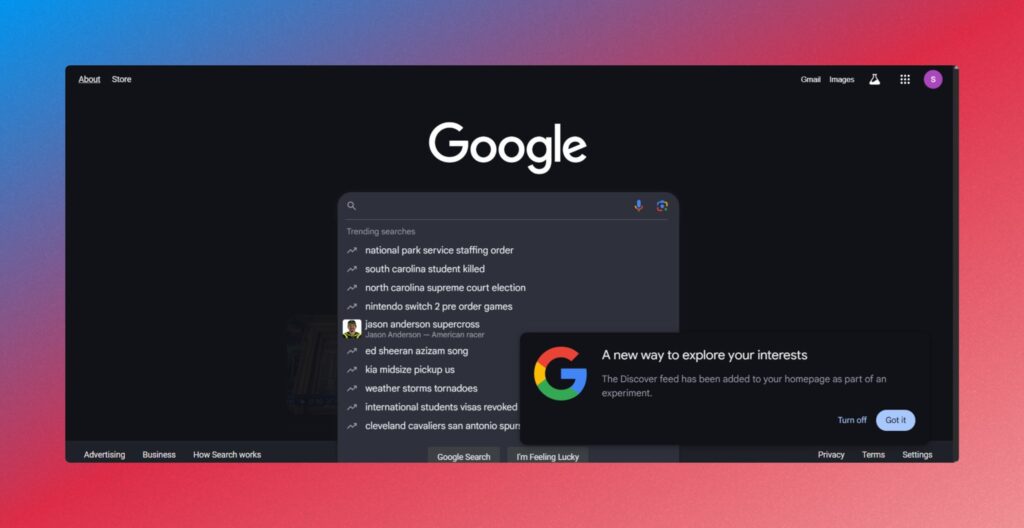 discover desktop primi test